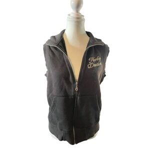 Harley-Davidson Women's Black Sleeveless Zip-Up Vest‎ Size S